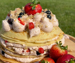 Berry Crumble Crepe Cake