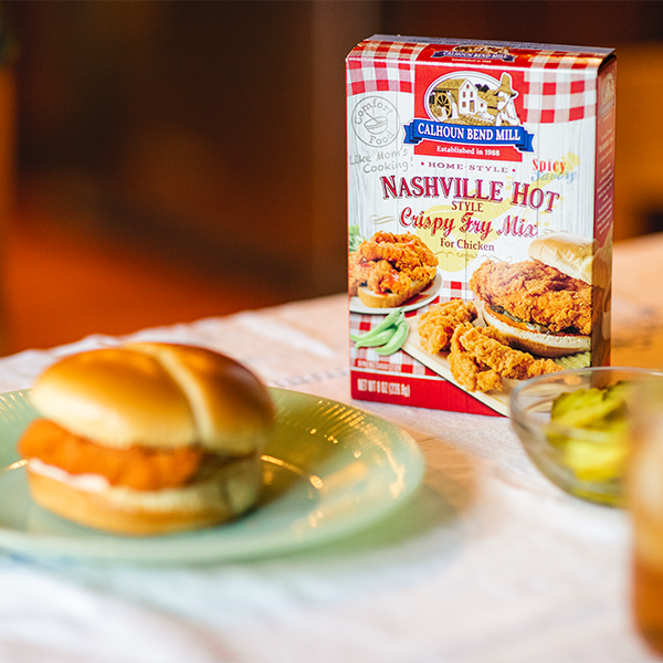 Calhoun Bend Mill - Nashville Hot Style Crispy Fry Mix chicken sandwich