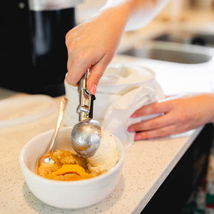 Peach Cobbler with Ice Cream